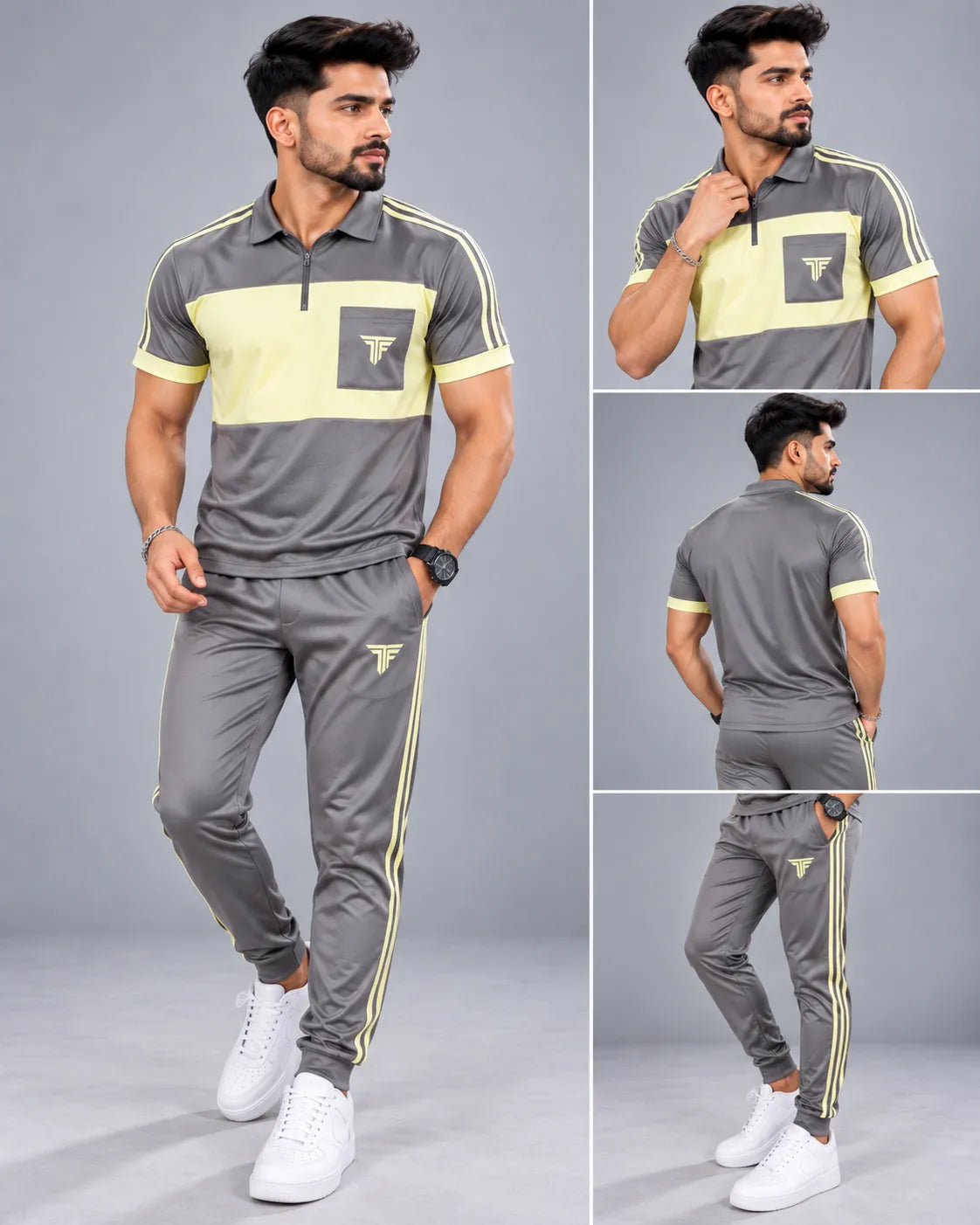 Deal-31 Pack of 2 Men’s Dri-Fit Track Suit Set – Premium Summer Sportswear