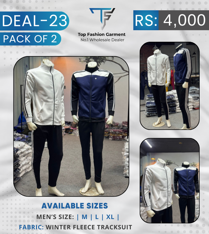 Deal-23 | Pack of 2 Men’s Winter Fleece Tracksuits – Premium Quality