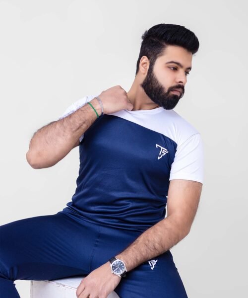 Navy Blue & White Men’s Tracksuit