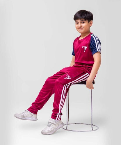 Trendy Maroon Kids’ Tracksuit