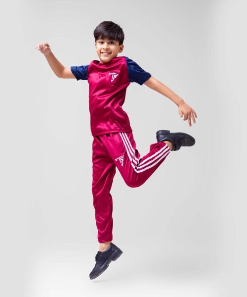 Trendy Maroon Kids’ Tracksuit