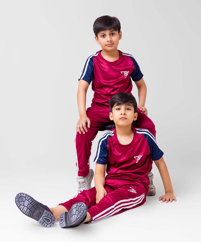 Trendy Maroon Kids’ Tracksuit