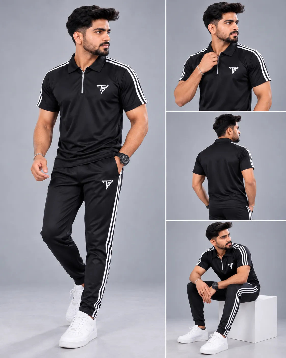 Deal-31 Pack of 2 Men’s Dri-Fit Track Suit Set – Premium Summer Sportswear