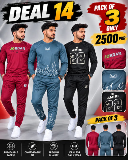 Deal 14 - Men’s Track Suit Bundle (Pack of 3) – Full Sleeve