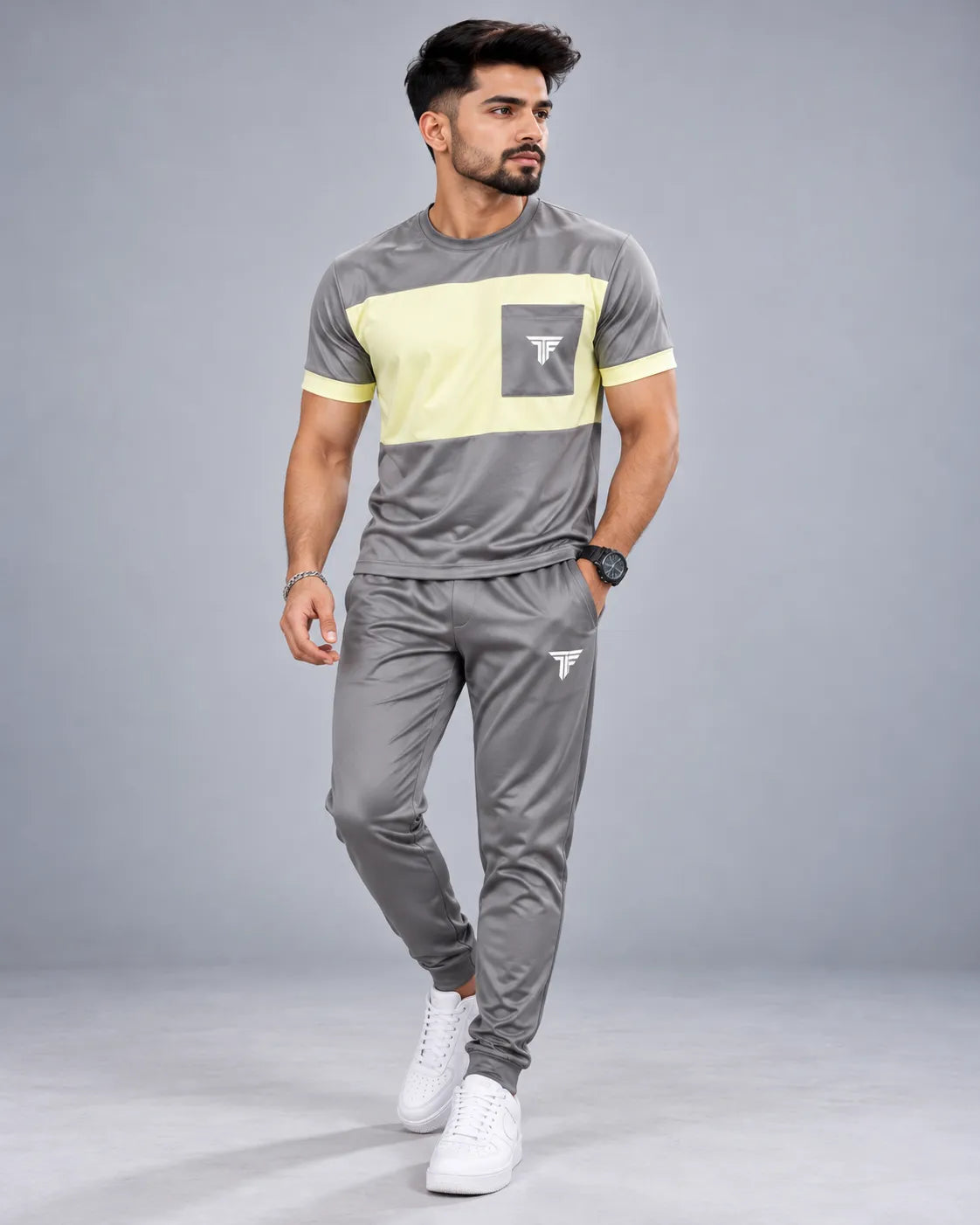 Deal-31 Pack of 2 Men’s Dri-Fit Track Suit Set – Premium Summer Sportswear