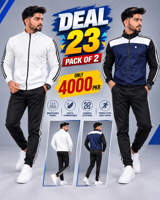 Deal-23 | Pack of 2 Men’s Winter Fleece Tracksuits – Premium Quality