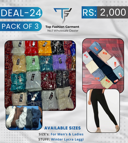 Deal-24 | Pack of 3 Winter Lycra Leggings for Men & Ladies